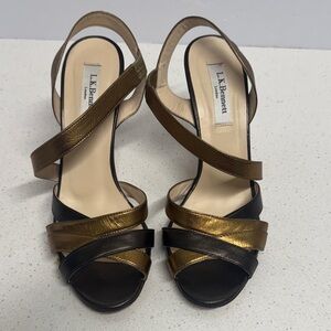 LK Bennett bronze-gold Strappy Heels
